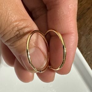 SOLD!!!18 karat Gold (not plated) loop earrings